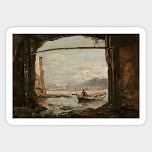 View from a Grotto Near Posillipo by Johan Christian Dahl Magnet